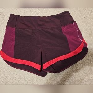 Women's Athleta Shorts - Burgundy and Red Size Medium